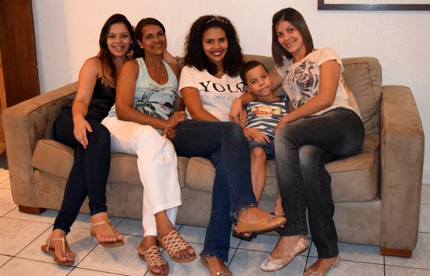 Cleide de Melo with three of her daughters and her grandson