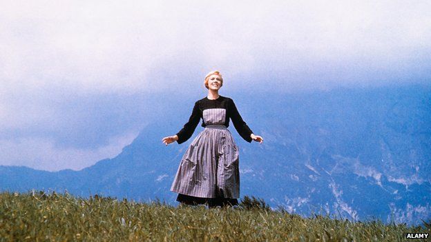 Julie Andrews on the set of The Sound of Music