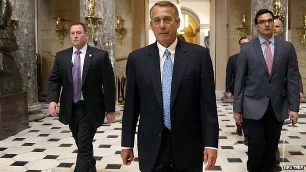 US House Speaker John Boehner returns to his office after the bill was rejected - 27 February 2015