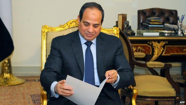President Sisi in presidential palace - 23 February