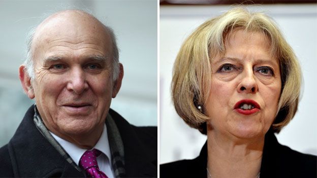 Vince Cable and Theresa May