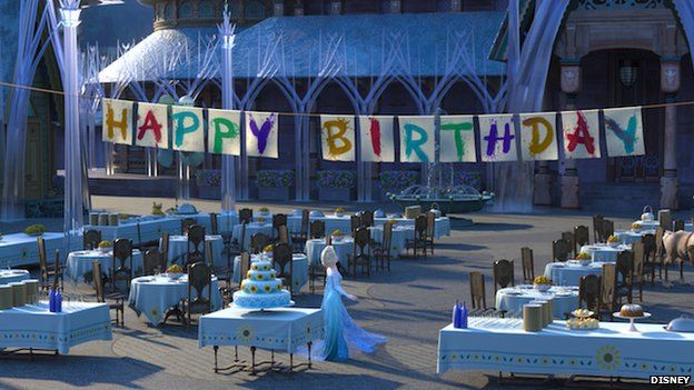 Birthday party scene from Frozen
