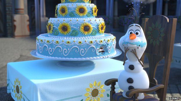 Olaf eating cake
