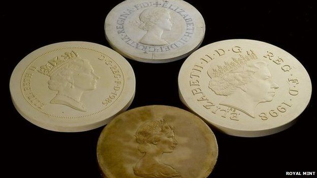The four official portraits of the Queen that have appeared on coins in the UK during the Queen's reign.