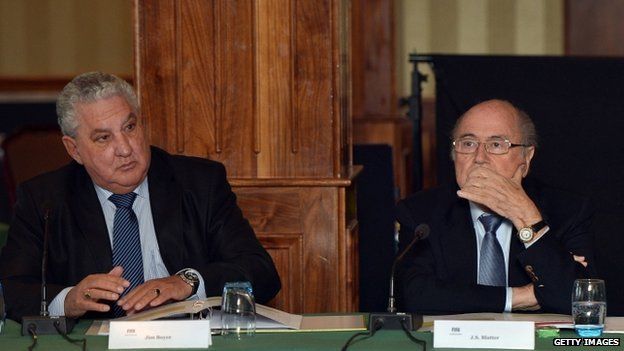 Jim Boyce and Sepp Blatter