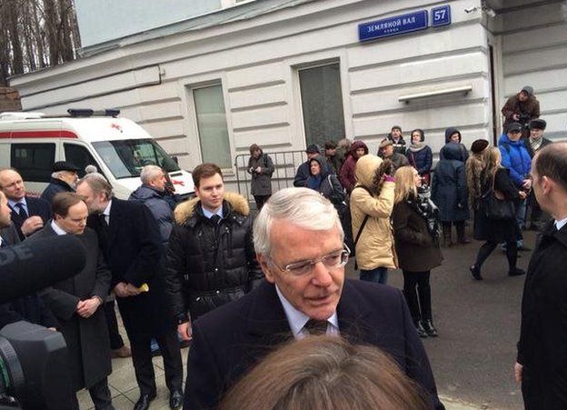 Former UK Prime Minister John Major at the service on Moscow, 3 March