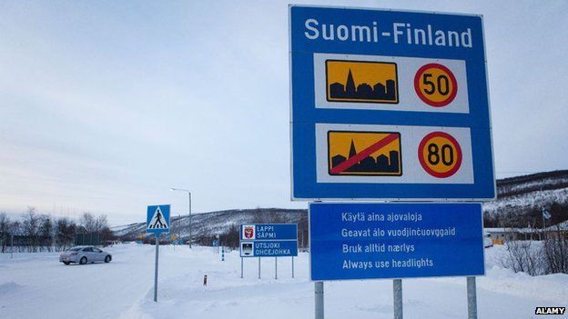 A Finnish speed limit sign