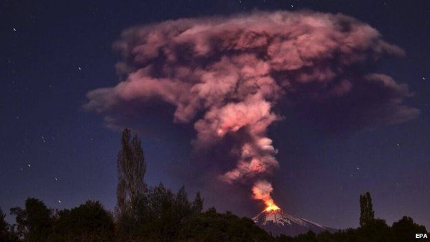 Picture of the Villarrica volcano on 3 March, 2015