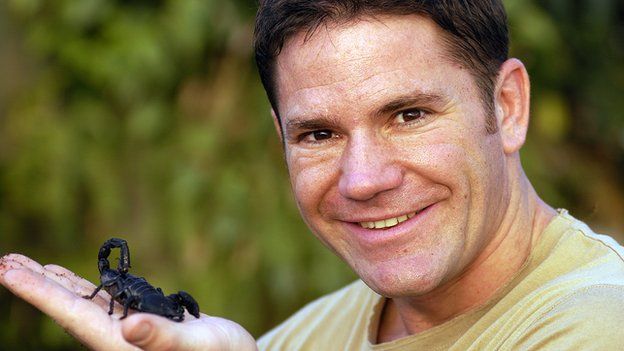 Steve Backshall holds a scorpion on The Really Wild Show