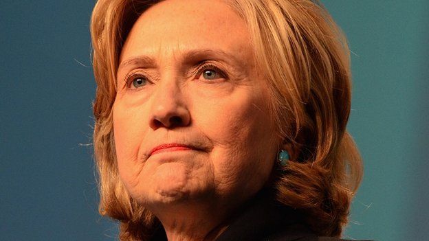 Hillary Clinton frowns.