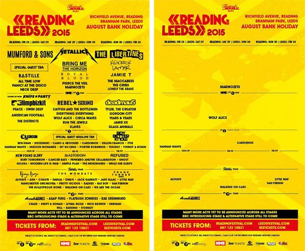 Leeds and Reading Festivals