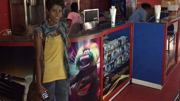 Hermon Hailay at a cinema cafe in Addis Ababa, Ethiopia