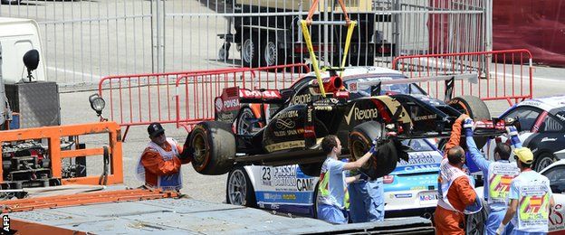 Pastor Maldonado's car at the Spanish Grand Prix