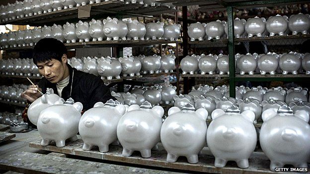 Piggy banks being made in China