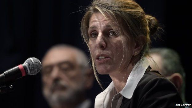 Argentine federal judge Sandra Arroyo Salgado, ex-wife of late prosecutor Alberto Nisman, at a press conference in Buenos Aires, Argentina on 5 March 5 2015