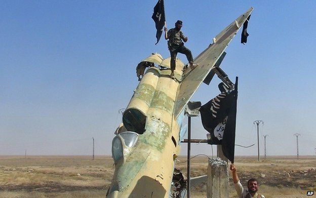 Islamic State fighters near Raqqa