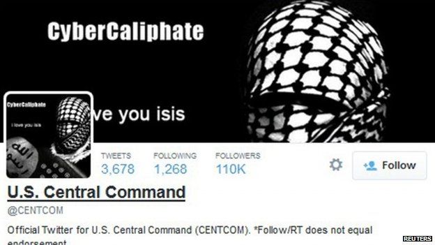 A group claiming to support IS hacked the US Centcom Twitter account