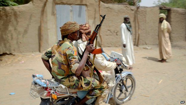 Soldier in Chadian village of N'Gouboua