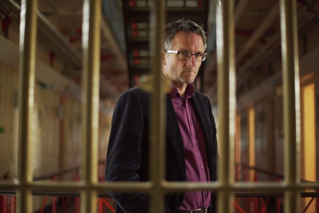 Michael Mosley pictured behind bars