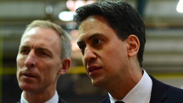 Labour leader Ed Miliband and Jim Murphy, leader of the Scottish Labour Party