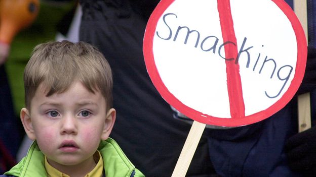 2000: A child takes part in an anti-smacking demo at Downing Street