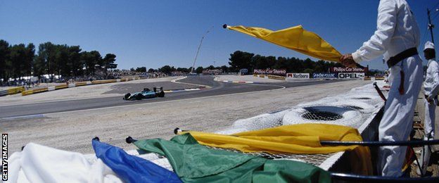 F1 flags at 1990 French Grand Prix