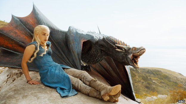 Daenerys Targaryen and a dragon