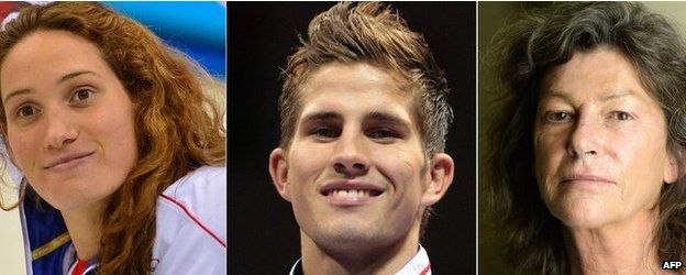 Camille Muffat, Alexis Vastine and Florence Arthaud