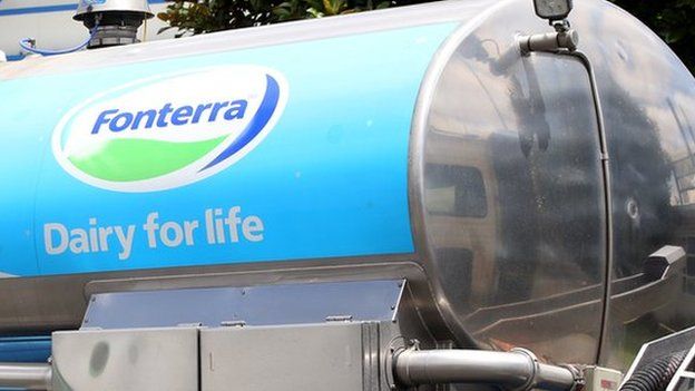 A tanker truck sits outside the Fonterra Brands New Zealand plant on 14 January 2014 in Auckland, New Zealand