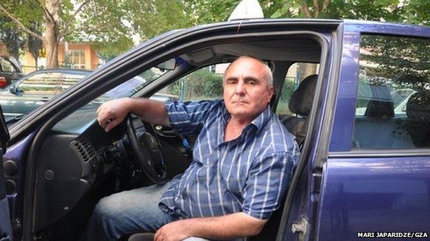 Zurab Sepiashvili in his taxi