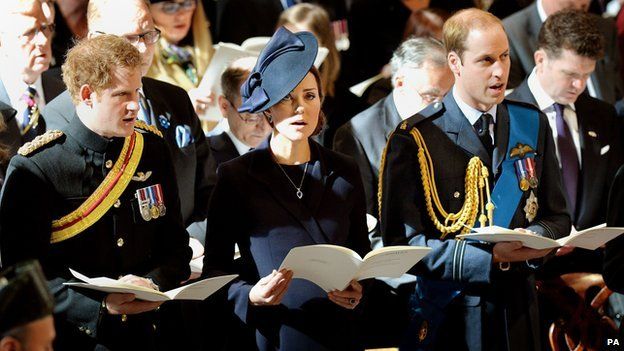Prince Harry, the Duchess of Cambridge and the Duke of Cambridge
