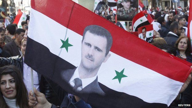 Supporters of Syrian President Bashar al-Assad in Damascus. File photo