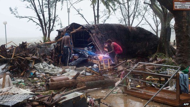Storm damage in Port Vila, Vanuatu. 14 March 2015