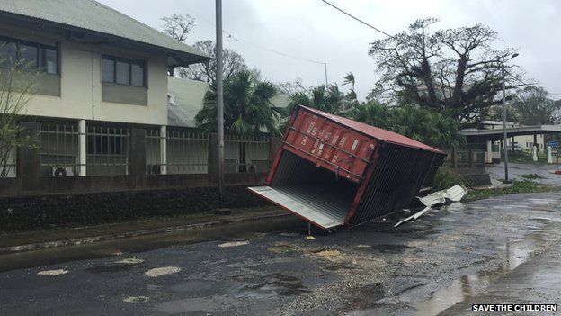 Devastation caused by Cyclone Pam in Vanuatu, 14 March 2015