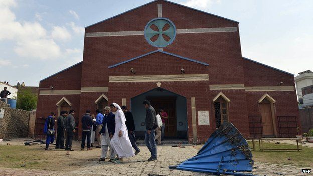 Exterior of church targeted in Lahore