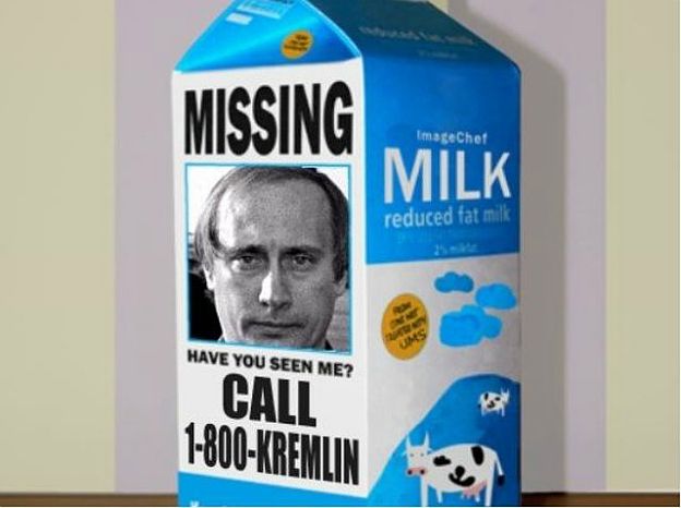 A missing notice mocked up to show President Putin by one Twitter user