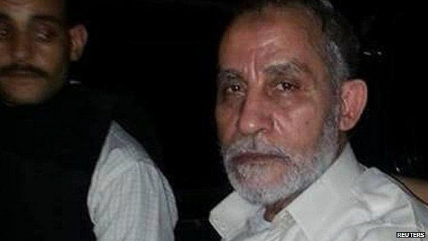 Mohammad Badie after his arrest in Cairo. 20 Aug 2013