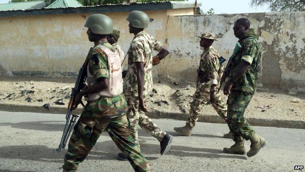 Nigerian soldiers in Goniri, Yobe state. Photo: 16 March 2015