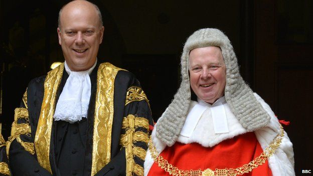 Lord Chancellor Chris Grayling with Lord Thomas, the lord chief justice