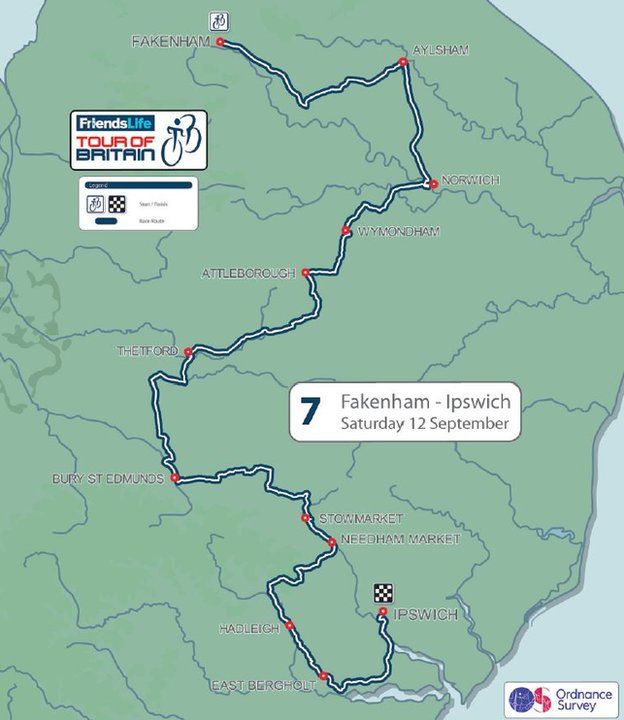 Stage 7 of the 2015 Tour of Britain, from Fakenham to Ipswich