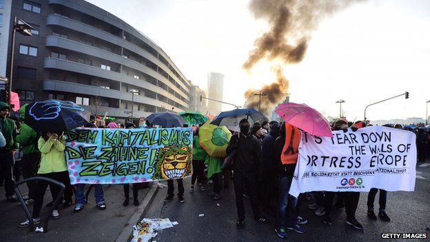 Activists in Frankfurt (18 March)