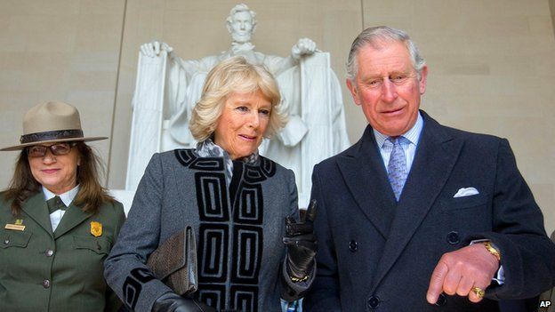 Prince Charles and the Duchess of Cornwall at the Lincoln memorial