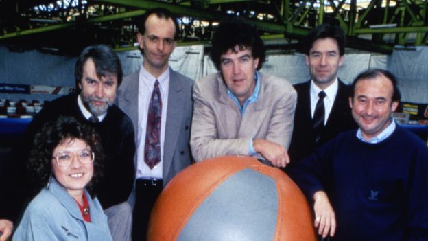 Jeremy Clarkson and fellow Top Gear presenters in 1992