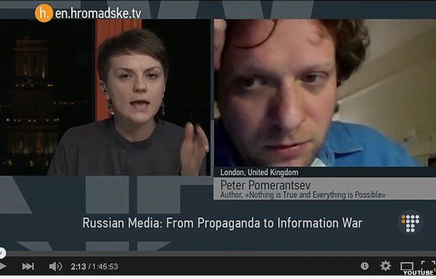 Prominent journalist and Russia expert Peter Pomerantsev appears on Ukrainian internet-based Hromadske TV