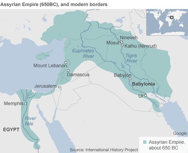 Map of the Assyrian Empire