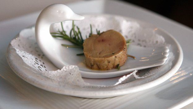 A serving of foie gras on a dish