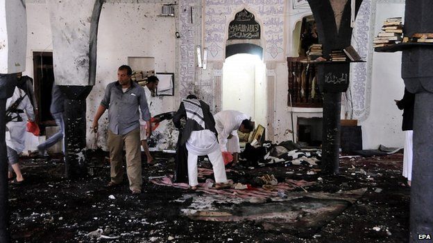 The al-Hashoosh mosque in Sanaa. 20 March 2015