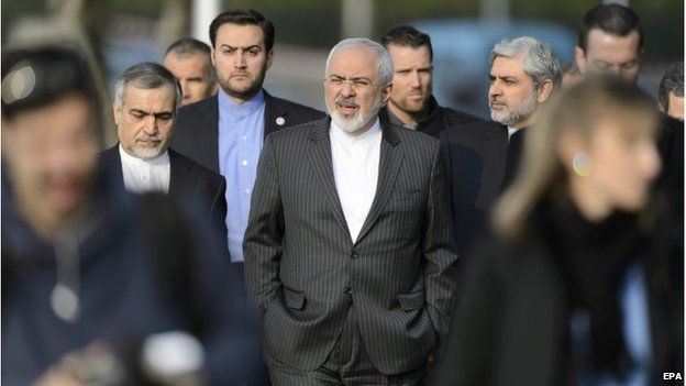 Iranian delegation at nuclear talks in Lausanne