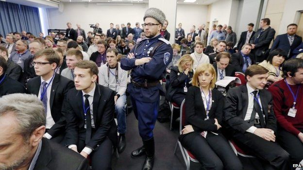 Delegates to the International Russian Conservative Forum in St Petersburg, 22 March 2015