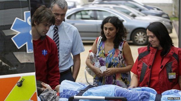 Ashya King and his parents arrive at a hospital in Prague last September